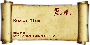 Ruzsa Alex névjegykártya